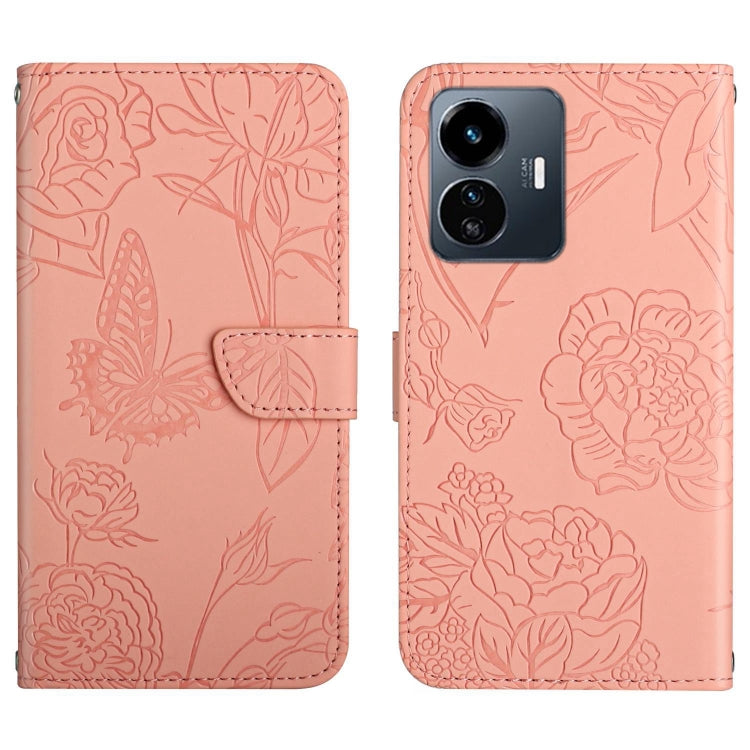 HT03 Skin Feel Butterfly Embossed Flip Leather Phone Case, For vivo Y02S Global / Y16 4G Global, For vivo Y77 5G Global / Y22S 4G Global, For vivo Y77E 5G, For vivo Y75 5G Global