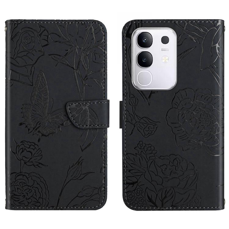 HT03 Skin Feel Butterfly Embossed Flip Leather Phone Case, For vivo Y39 5G Global, For vivo V50 Lite 5G, For vivo Y04 4G / Y29s 5G, For vivo Y29 4G Global