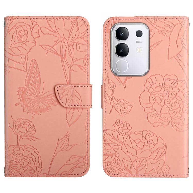 HT03 Skin Feel Butterfly Embossed Flip Leather Phone Case, For vivo Y39 5G Global, For vivo V50 Lite 5G, For vivo Y04 4G / Y29s 5G, For vivo Y29 4G Global