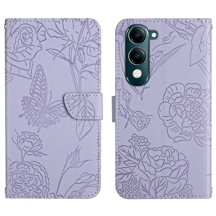 HT03 Skin Feel Butterfly Embossed Flip Leather Phone Case, For vivo Y39 5G Global, For vivo V50 Lite 5G, For vivo Y04 4G / Y29s 5G, For vivo Y29 4G Global