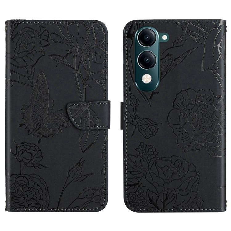 HT03 Skin Feel Butterfly Embossed Flip Leather Phone Case, For vivo Y39 5G Global, For vivo V50 Lite 5G, For vivo Y04 4G / Y29s 5G, For vivo Y29 4G Global