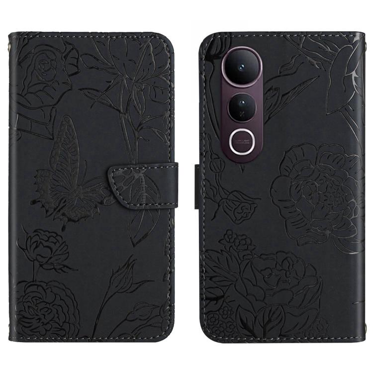 HT03 Skin Feel Butterfly Embossed Flip Leather Phone Case, For vivo Y39 5G Global, For vivo V50 Lite 5G, For vivo Y04 4G / Y29s 5G, For vivo Y29 4G Global