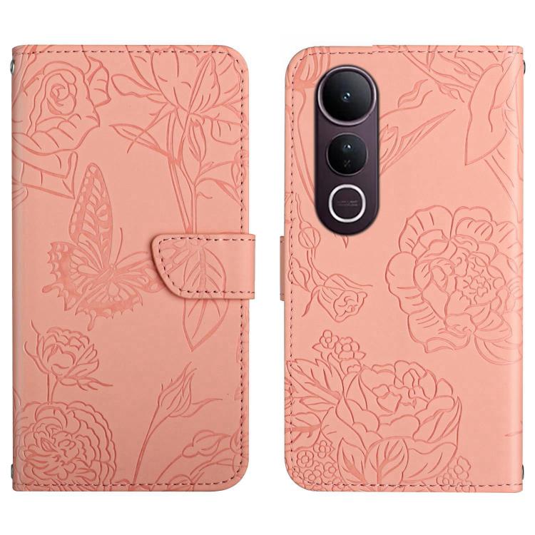 HT03 Skin Feel Butterfly Embossed Flip Leather Phone Case, For vivo Y39 5G Global, For vivo V50 Lite 5G, For vivo Y04 4G / Y29s 5G, For vivo Y29 4G Global