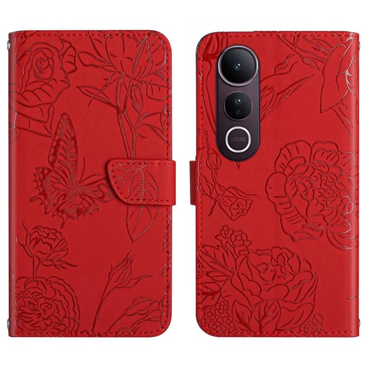 HT03 Skin Feel Butterfly Embossed Flip Leather Phone Case, For vivo Y39 5G Global, For vivo V50 Lite 5G, For vivo Y04 4G / Y29s 5G, For vivo Y29 4G Global
