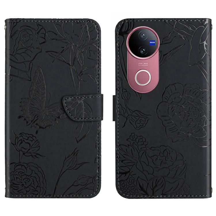 HT03 Skin Feel Butterfly Embossed Flip Leather Phone Case, For vivo V50 5G Global, For vivo Y02A 4G / Y02 4G / Y11 2023, For vivo Y56 5G Global, For vivo V27E 4G Global