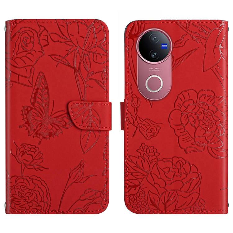 HT03 Skin Feel Butterfly Embossed Flip Leather Phone Case, For vivo V50 5G Global, For vivo Y02A 4G / Y02 4G / Y11 2023, For vivo Y56 5G Global, For vivo V27E 4G Global