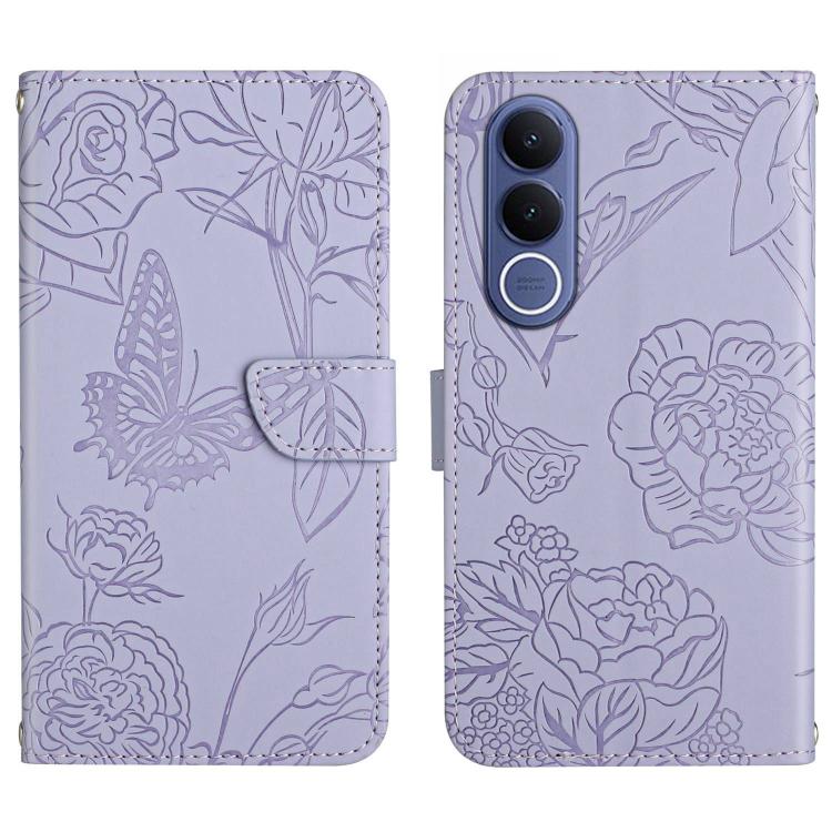 HT03 Skin Feel Butterfly Embossed Flip Leather Phone Case, For vivo V70 FE 5G, For vivo V70 5G Global / V70 Elite 5G, For vivo V60 Lite 5G, For vivo V60 5G