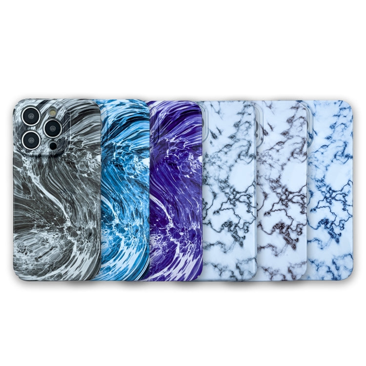 For iPhone 13 Marble Pattern Phone Case(Blue White)