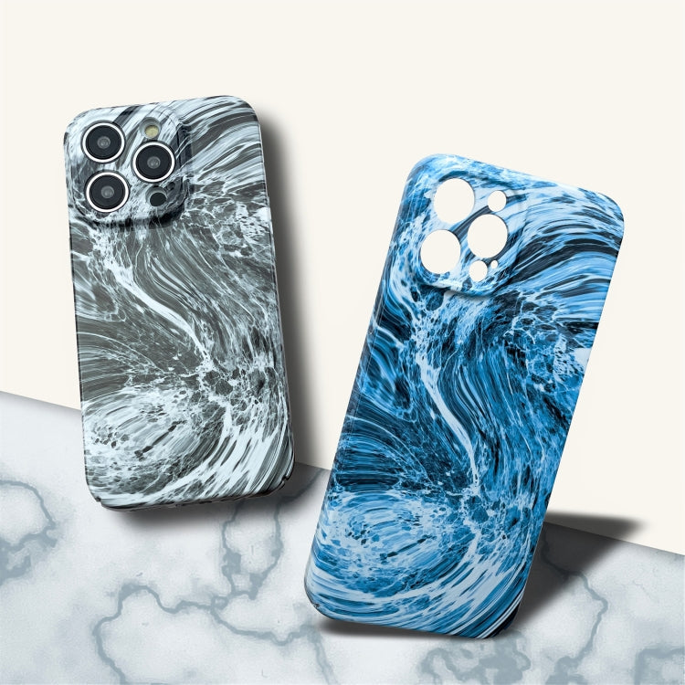 For iPhone 13 Marble Pattern Phone Case(Blue White)