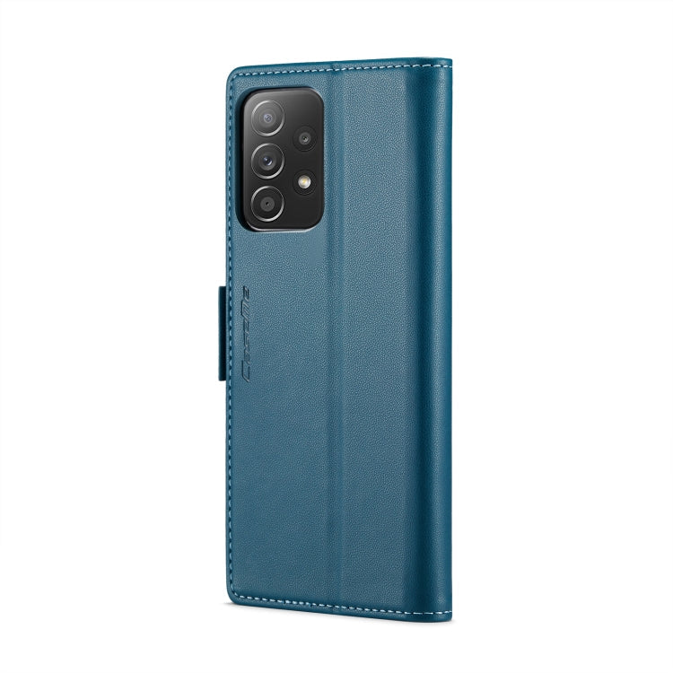 For Samsung Galaxy A52/A52s 5G CaseMe 023 Butterfly Buckle Litchi Texture RFID Anti-theft Leather Phone Case(Blue)
