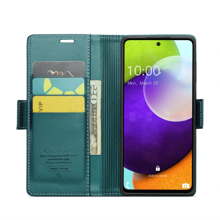 For Samsung Galaxy A52/A52s 5G CaseMe 023 Butterfly Buckle Litchi Texture RFID Anti-theft Leather Phone Case(Pearly Blue)