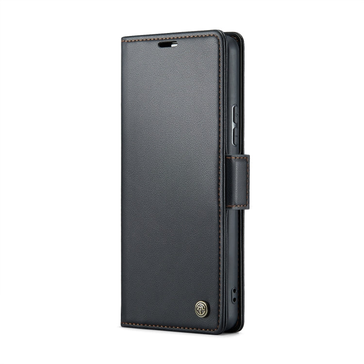 For Samsung Galaxy A53 CaseMe 023 Butterfly Buckle Litchi Texture RFID Anti-theft Leather Phone Case(Black)
