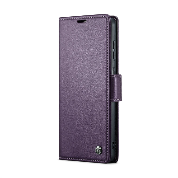 For Samsung Galaxy S20 FE CaseMe 023 Butterfly Buckle Litchi Texture RFID Anti-theft Leather Phone Case(Pearly Purple)