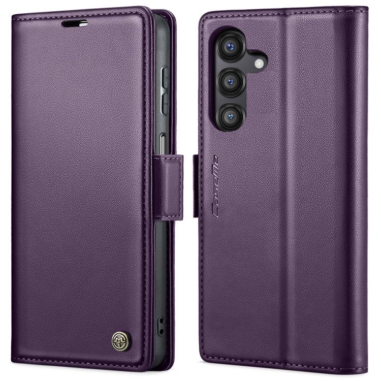 For Samsung Galaxy A14 4G/5G CaseMe 023 Butterfly Buckle Litchi Texture RFID Anti-theft Leather Phone Case(Pearly Purple)
