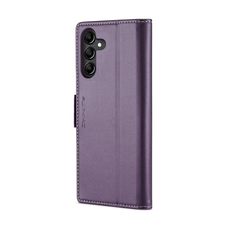 For Samsung Galaxy A14 4G/5G CaseMe 023 Butterfly Buckle Litchi Texture RFID Anti-theft Leather Phone Case(Pearly Purple)