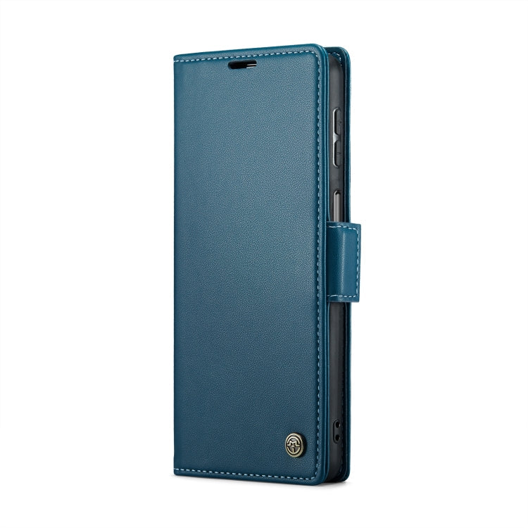 For Samsung Galaxy A24 4G CaseMe 023 Butterfly Buckle Litchi Texture RFID Anti-theft Leather Phone Case(Blue)