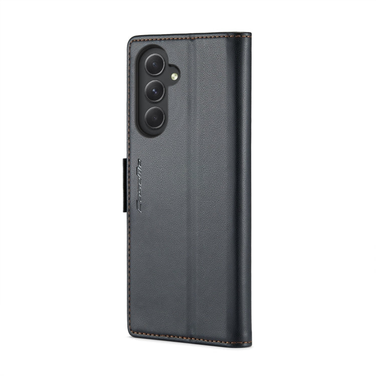 For Samsung Galaxy A54 5G CaseMe 023 Butterfly Buckle Litchi Texture RFID Anti-theft Leather Phone Case(Black)