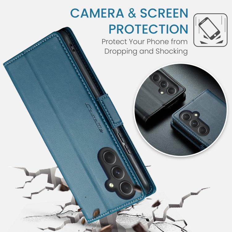 For Samsung Galaxy A54 5G CaseMe 023 Butterfly Buckle Litchi Texture RFID Anti-theft Leather Phone Case(Blue)