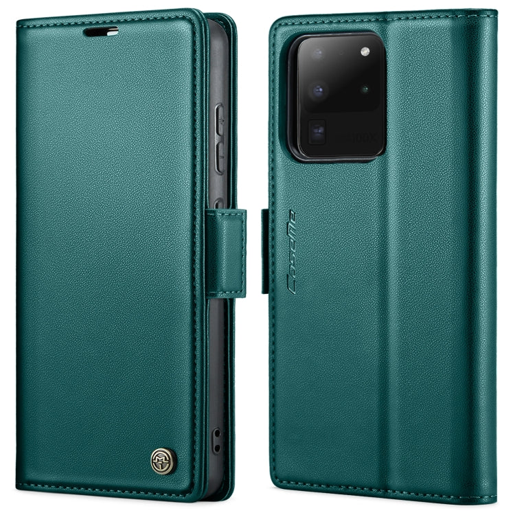 For Samsung Galaxy S20 Ultra CaseMe 023 Butterfly Buckle Litchi Texture RFID Anti-theft Leather Phone Case(Pearly Blue)