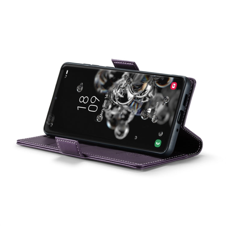 For Samsung Galaxy S20 Ultra CaseMe 023 Butterfly Buckle Litchi Texture RFID Anti-theft Leather Phone Case(Pearly Purple)
