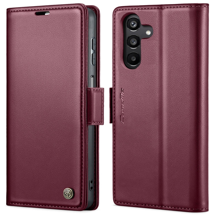 For Samsung Galaxy A15 4G/5G CaseMe 023 Butterfly Buckle Litchi Texture RFID Anti-theft Leather Phone Case(Wine Red)