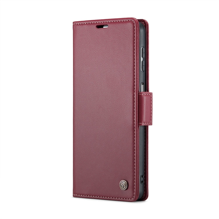 For Samsung Galaxy A15 4G/5G CaseMe 023 Butterfly Buckle Litchi Texture RFID Anti-theft Leather Phone Case(Wine Red)