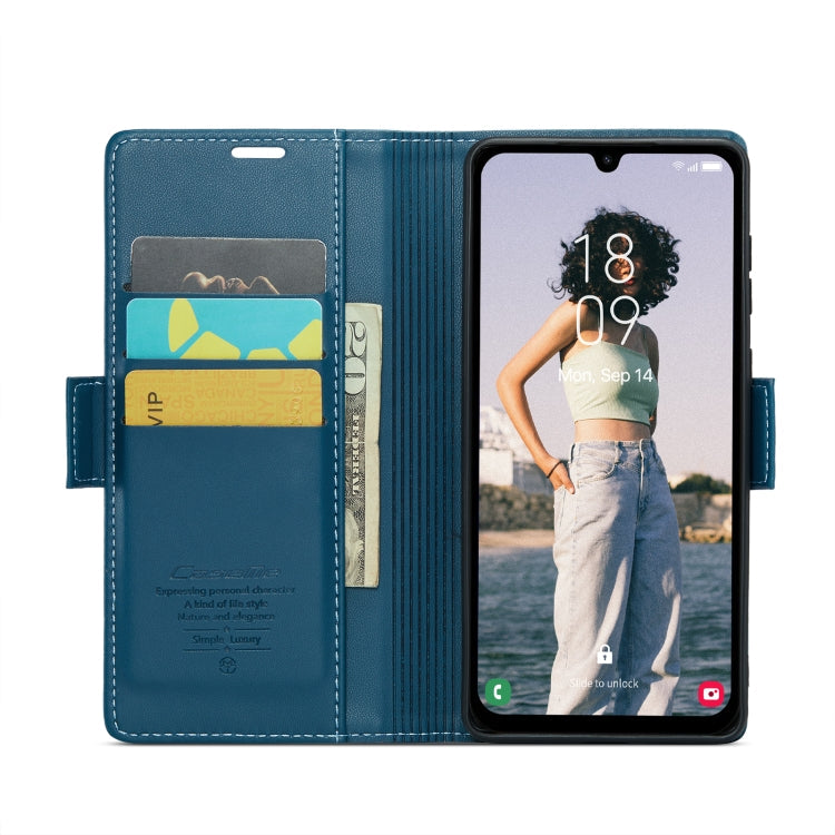 For Samsung Galaxy A15 4G/5G CaseMe 023 Butterfly Buckle Litchi Texture RFID Anti-theft Leather Phone Case(Blue)