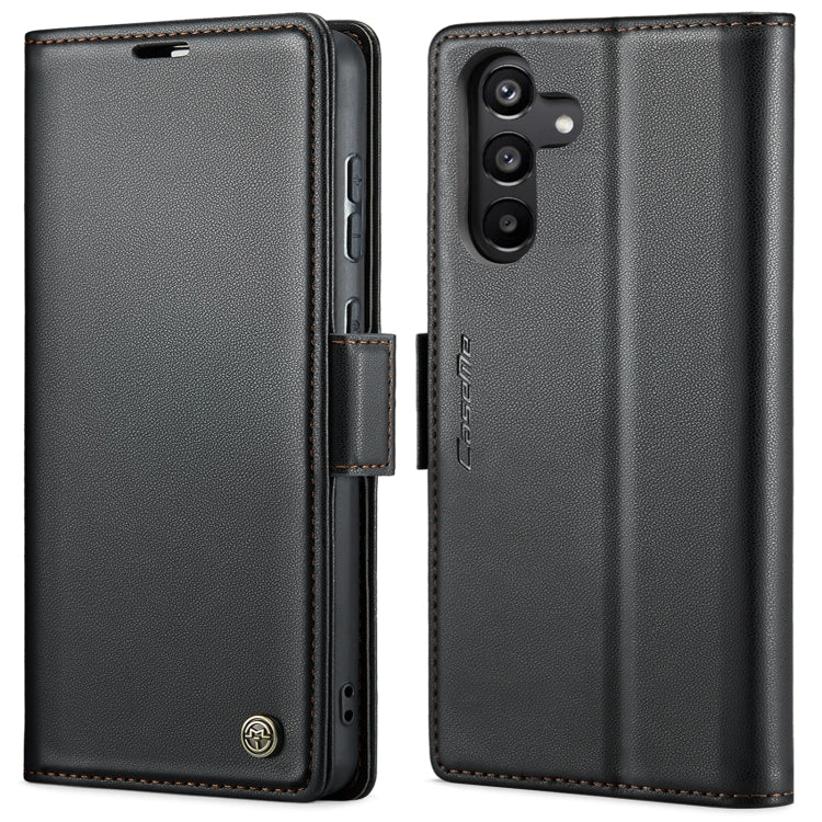 For Samsung Galaxy A35 5G CaseMe 023 Butterfly Buckle Litchi Texture RFID Anti-theft Leather Phone Case(Black)
