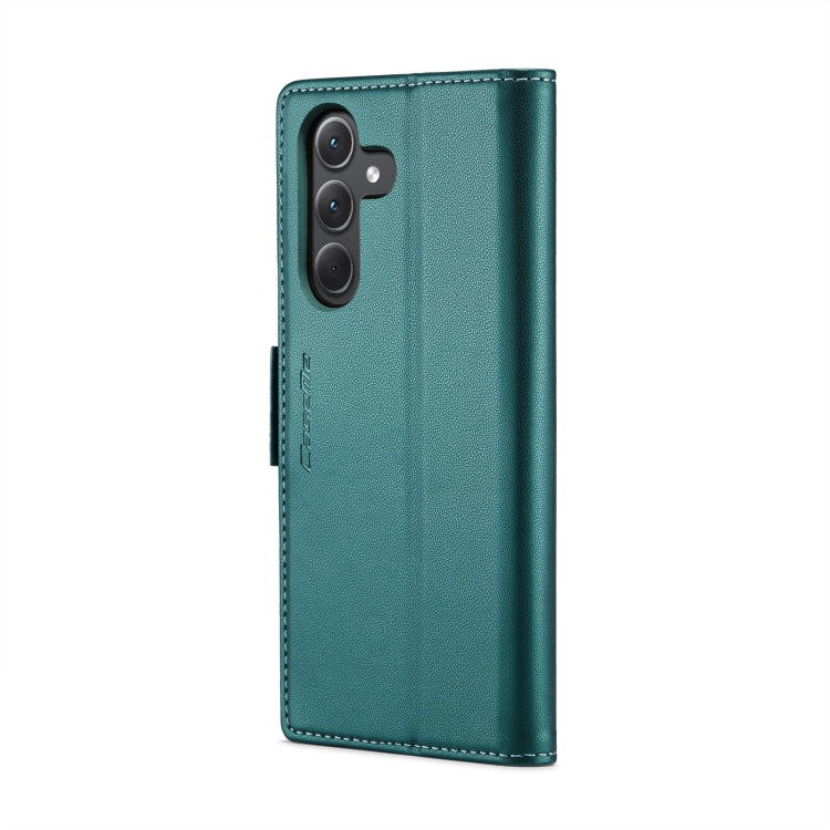 For Samsung Galaxy A35 5G CaseMe 023 Butterfly Buckle Litchi Texture RFID Anti-theft Leather Phone Case(Pearly Blue)