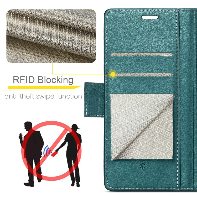 For Samsung Galaxy A35 5G CaseMe 023 Butterfly Buckle Litchi Texture RFID Anti-theft Leather Phone Case(Pearly Blue)