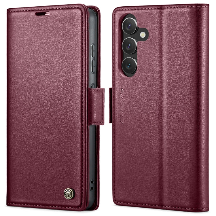 For Samsung Galaxy A55 CaseMe 023 Butterfly Buckle Litchi Texture RFID Anti-theft Leather Phone Case(Wine Red)