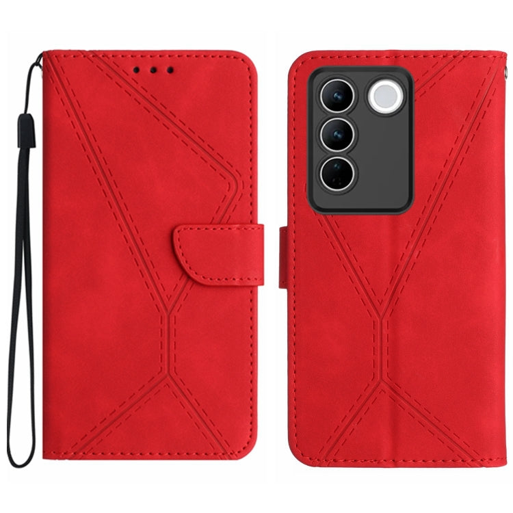 Stitching Embossed Leather Phone Case, For vivo V27E 4G Global, For vivo Y02A 4G / Y02 4G / Y11 2023, For vivo Y55S 5G 2023 / Y55 5G / T1 5G, For vivo Y75 5G Global