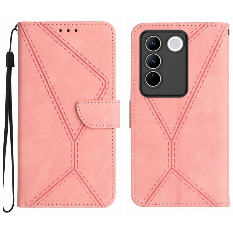 Stitching Embossed Leather Phone Case, For vivo V27E 4G Global, For vivo Y02A 4G / Y02 4G / Y11 2023, For vivo Y55S 5G 2023 / Y55 5G / T1 5G, For vivo Y75 5G Global