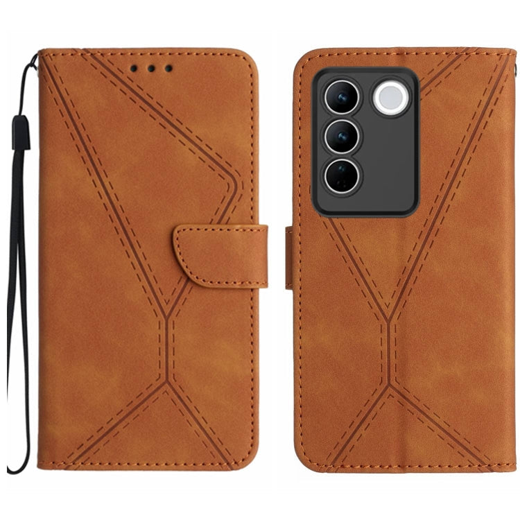 Stitching Embossed Leather Phone Case, For vivo V27E 4G Global, For vivo Y02A 4G / Y02 4G / Y11 2023, For vivo Y55S 5G 2023 / Y55 5G / T1 5G, For vivo Y75 5G Global