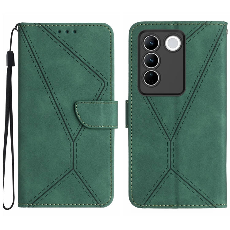 Stitching Embossed Leather Phone Case, For vivo V27E 4G Global, For vivo Y02A 4G / Y02 4G / Y11 2023, For vivo Y55S 5G 2023 / Y55 5G / T1 5G, For vivo Y75 5G Global