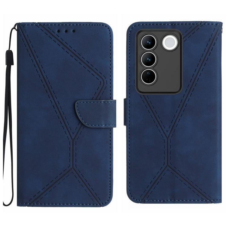 Stitching Embossed Leather Phone Case, For vivo V27E 4G Global, For vivo Y02A 4G / Y02 4G / Y11 2023, For vivo Y55S 5G 2023 / Y55 5G / T1 5G, For vivo Y75 5G Global