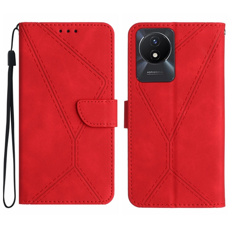 Stitching Embossed Leather Phone Case, For vivo V27E 4G Global, For vivo Y02A 4G / Y02 4G / Y11 2023, For vivo Y55S 5G 2023 / Y55 5G / T1 5G, For vivo Y75 5G Global