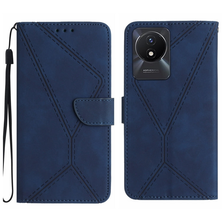 Stitching Embossed Leather Phone Case, For vivo V27E 4G Global, For vivo Y02A 4G / Y02 4G / Y11 2023, For vivo Y55S 5G 2023 / Y55 5G / T1 5G, For vivo Y75 5G Global