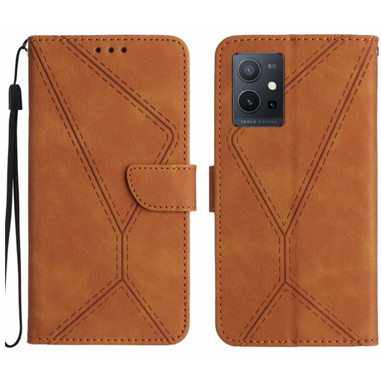 Stitching Embossed Leather Phone Case, For vivo V27E 4G Global, For vivo Y02A 4G / Y02 4G / Y11 2023, For vivo Y55S 5G 2023 / Y55 5G / T1 5G, For vivo Y75 5G Global