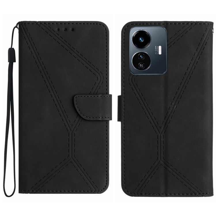 Stitching Embossed Leather Phone Case, For vivo Y22 4G Global / Y35 4G Global