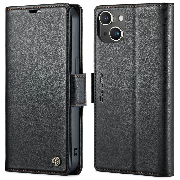 CaseMe 023 Butterfly Buckle Litchi Texture RFID Anti-theft Leather Phone Case, For iPhone 15 Pro Max, For iPhone 14, For iPhone 14 Plus, For iPhone 15 Pro