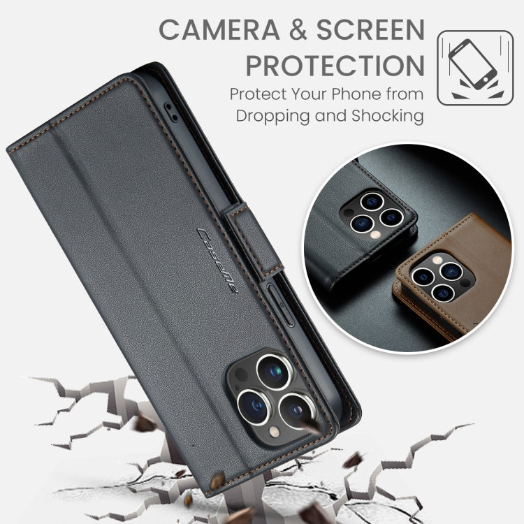 CaseMe 023 Butterfly Buckle Litchi Texture RFID Anti-theft Leather Phone Case, For iPhone 15 Plus, For iPhone 14 Pro, For iPhone 14 Pro Max, For iPhone 15