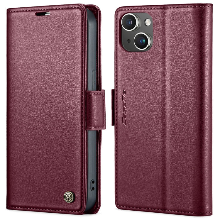 CaseMe 023 Butterfly Buckle Litchi Texture RFID Anti-theft Leather Phone Case, For iPhone 15 Plus, For iPhone 14 Pro, For iPhone 15, For iPhone 14 Pro Max