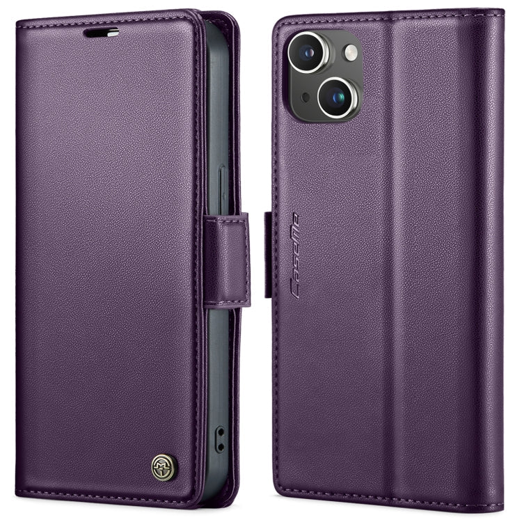 CaseMe 023 Butterfly Buckle Litchi Texture RFID Anti-theft Leather Phone Case, For iPhone 15 Plus, For iPhone 14 Pro, For iPhone 15, For iPhone 14 Pro Max
