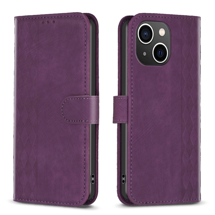 Plaid Embossed Leather Phone Case, For iPhone 14 Pro Max, For iPhone 13, For iPhone 13 Pro, For iPhone 15 Pro