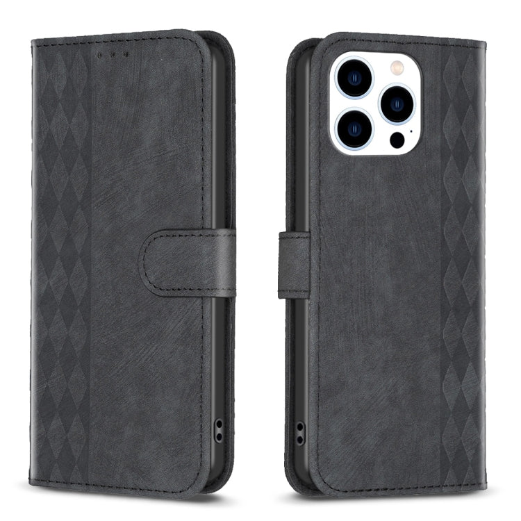 Plaid Embossed Leather Phone Case, For iPhone 13 Pro Max, For iPhone 12 / 12 Pro, For iPhone 12 Pro Max, For iPhone 11