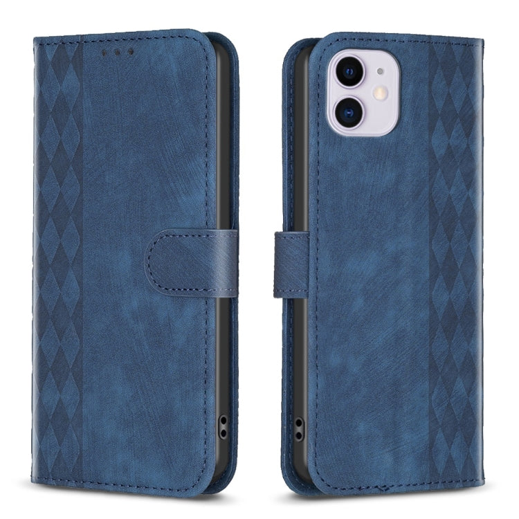 Plaid Embossed Leather Phone Case, For iPhone 13 Pro Max, For iPhone 12 / 12 Pro, For iPhone 12 Pro Max, For iPhone 11
