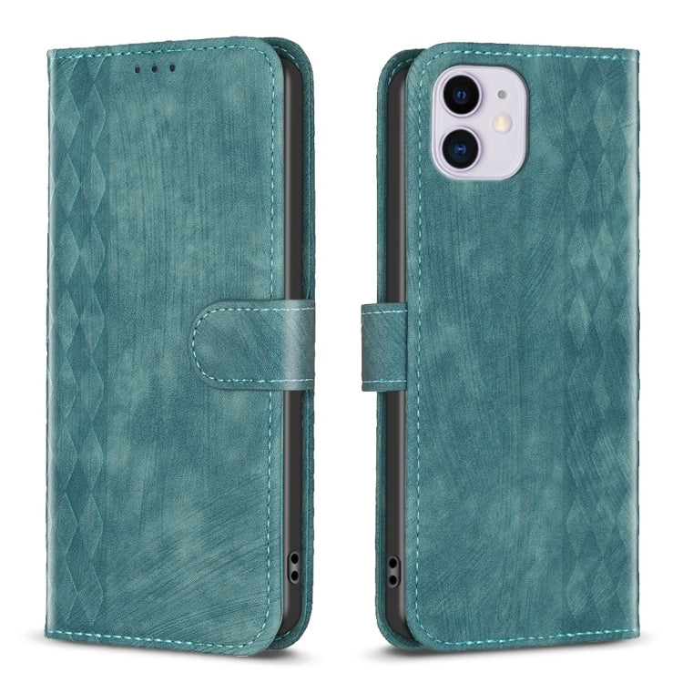 Plaid Embossed Leather Phone Case, For iPhone 13 Pro Max, For iPhone 12 / 12 Pro, For iPhone 12 Pro Max, For iPhone 11