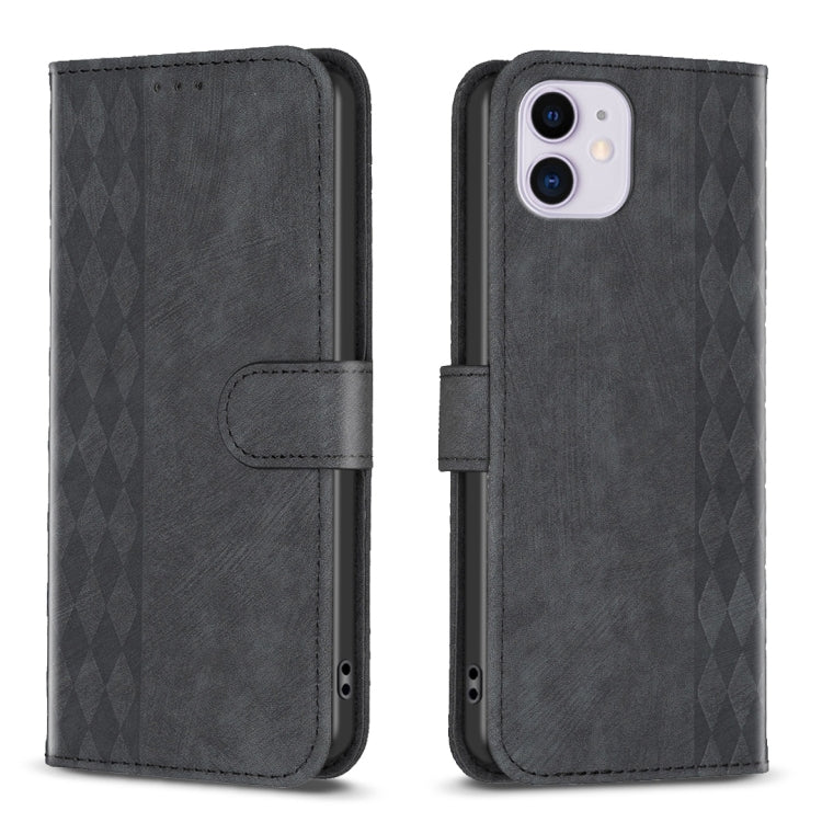 Plaid Embossed Leather Phone Case, For iPhone 13 Pro Max, For iPhone 12 / 12 Pro, For iPhone 12 Pro Max, For iPhone 11