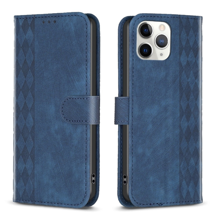 Plaid Embossed Leather Phone Case, For iPhone 15 Plus, For iPhone 11 Pro, For iPhone 11 Pro Max, For iPhone X / XS